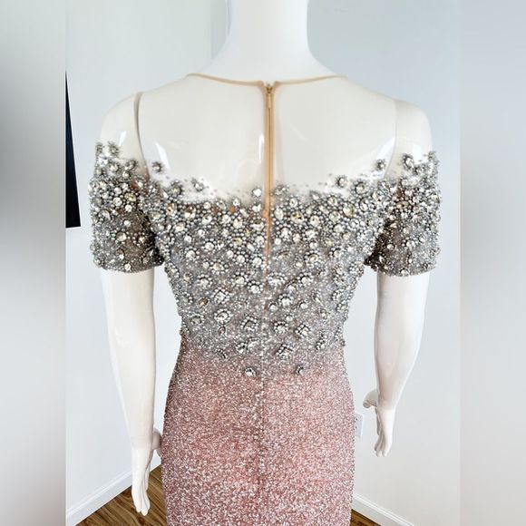 Pamella Roland Bead, Sequin, & Crystal-Embroidered Gown Size 12 - Picture 12 of 14